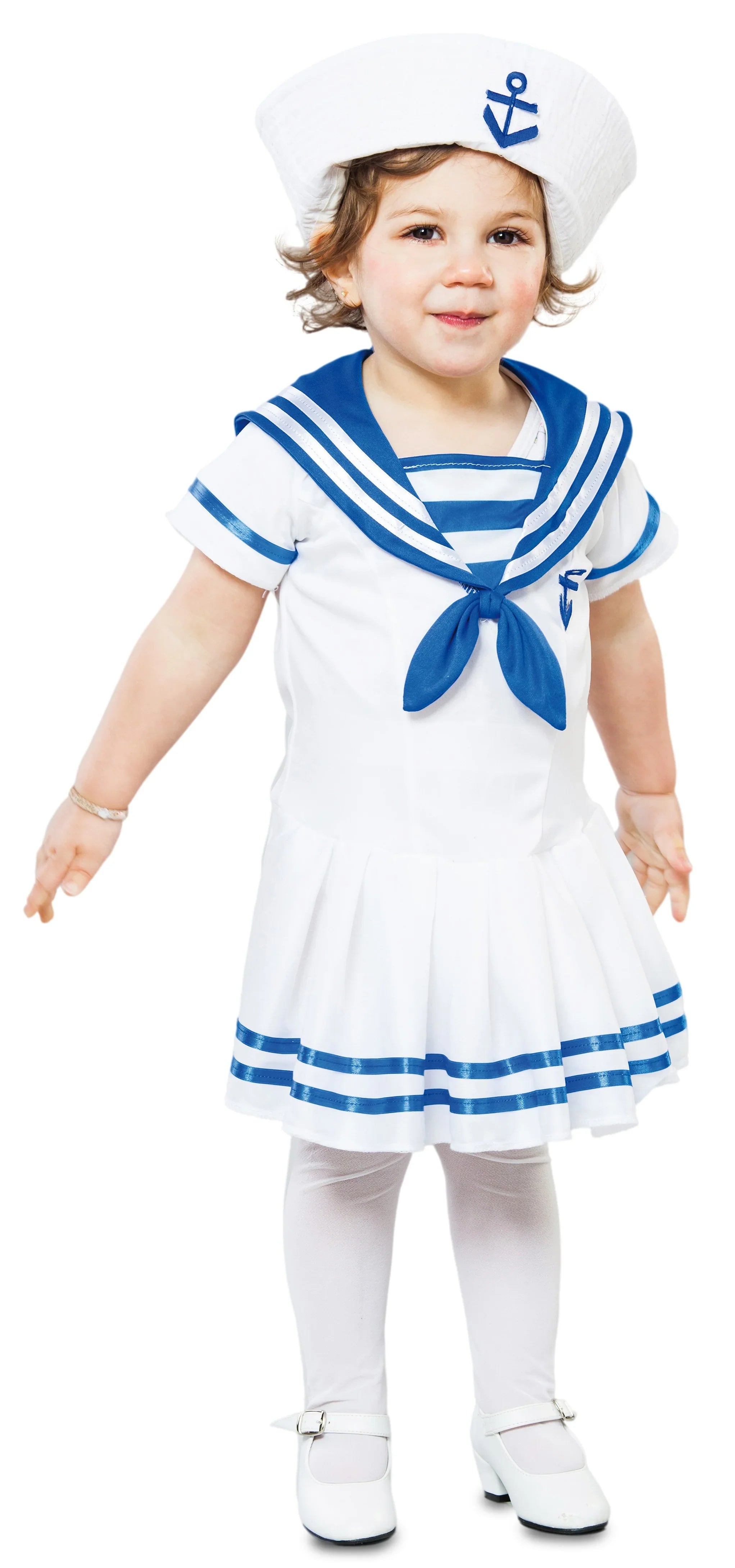 Disfraz de Marinera Blanca para Niña Marinero EuroCarnavales De 3 a 4 años